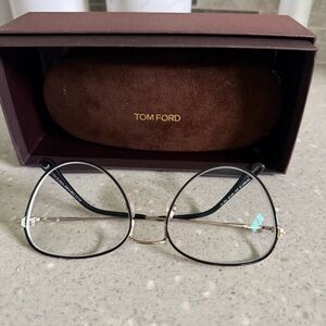 Tom Ford Black and Gold Geometric Glasses